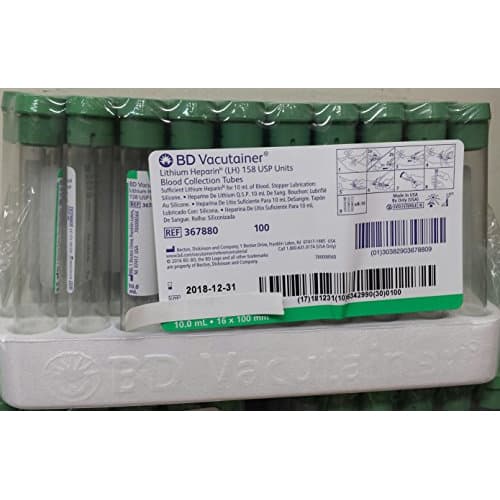 BD Vacutainer Lithium Heparin Tubes, 16 x 100 mm, 10 mL - Case of 1000 - Image 2