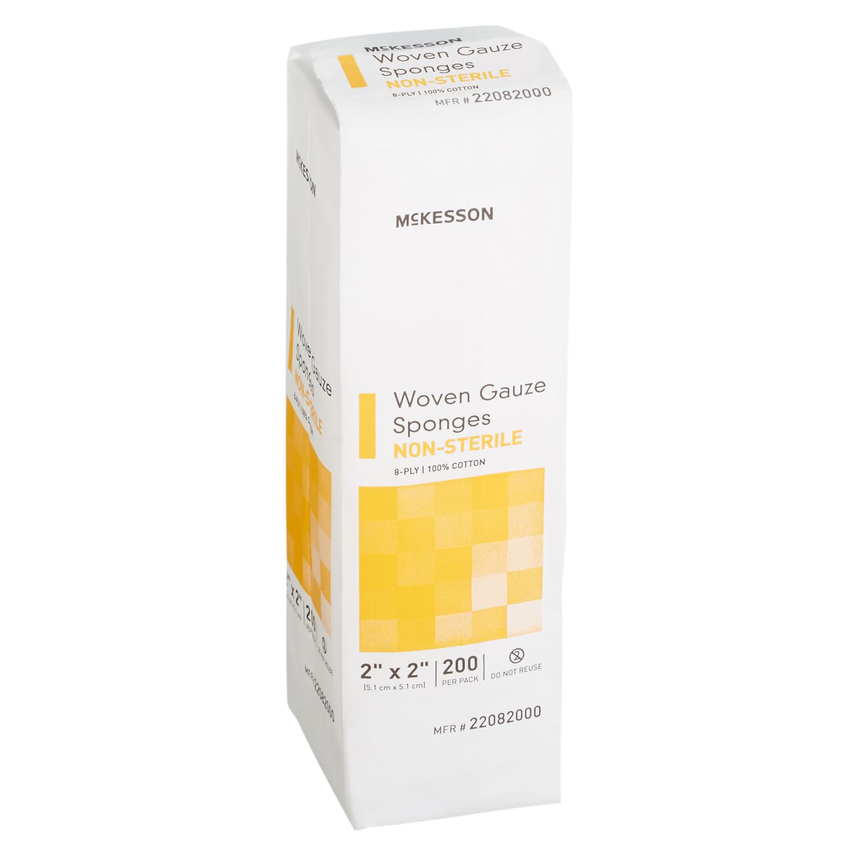 McKesson Cotton Gauze Sponges, 8-Ply, 2 x 2 Inch - Box of 200 - Image 1