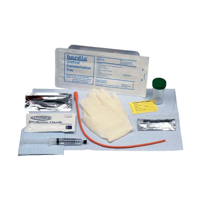 Bardia Urethral Tray with 15 Fr Red Rubber Catheter - Case of 20 - Image 1