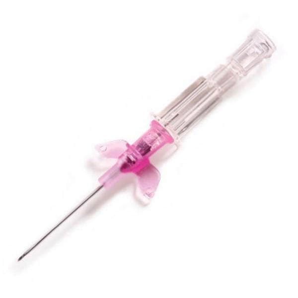 B. Braun Introcan Safety 3 Closed IV Catheter, Pink, 20 Gauge, 1 Inch - Box of 50 - Image 1