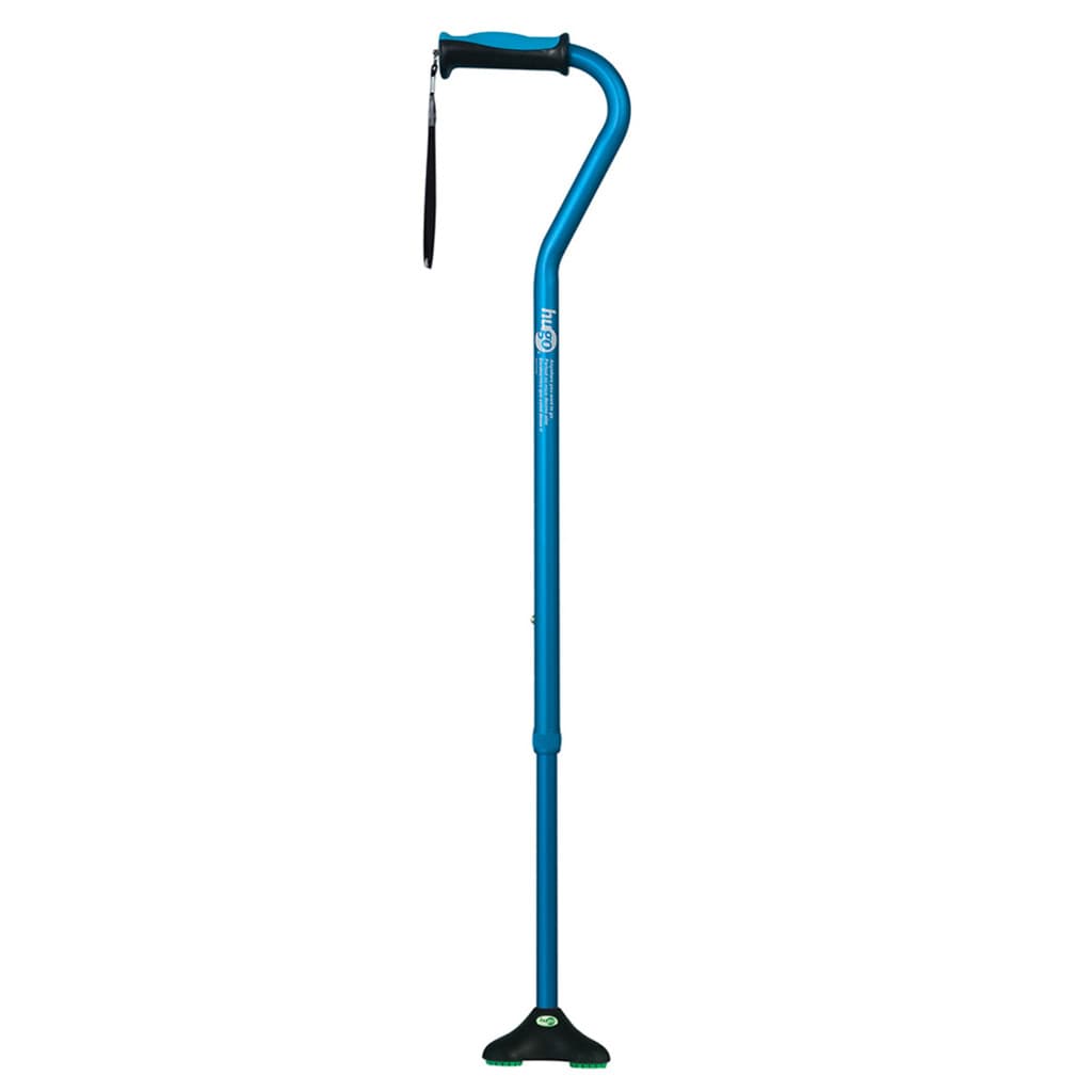 Drive Hugo Ergonomic Offset Handle QuadPod Walking Cane, Aqua - Each - Image 1
