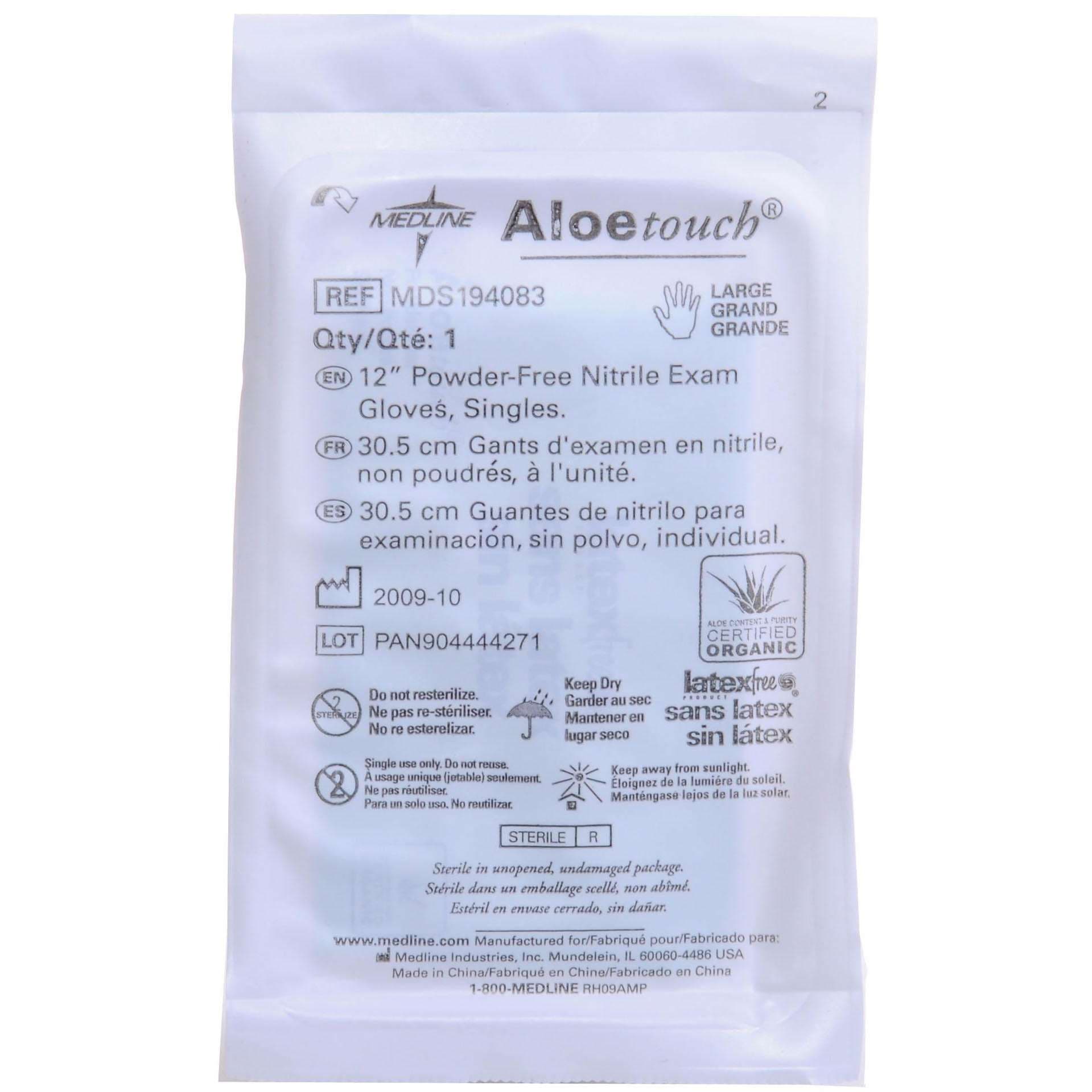 Aloetouch Sterile 12" Powder-free Nitrile Exam Gloves, Pair, Large - Box of 50 - Image 1