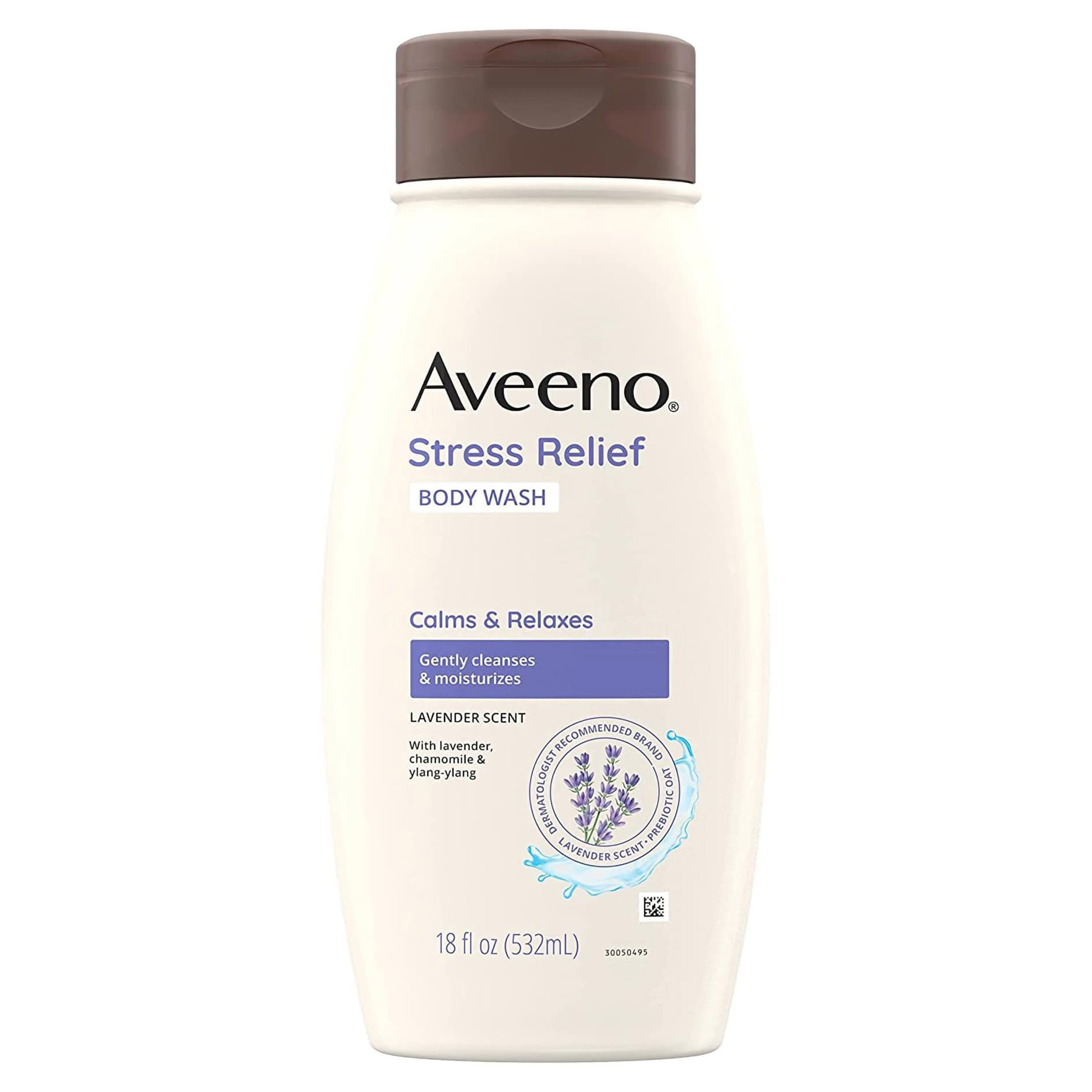 Aveeno Stress Relief Body Wash Liquid Bottle, 18 oz
