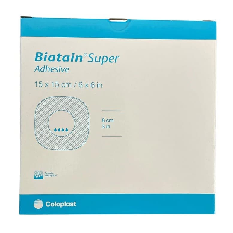 Biatain Super Hydrocapillary Adhesive Dressing, 6 x 6 Inch - Box of 10 - Image 1