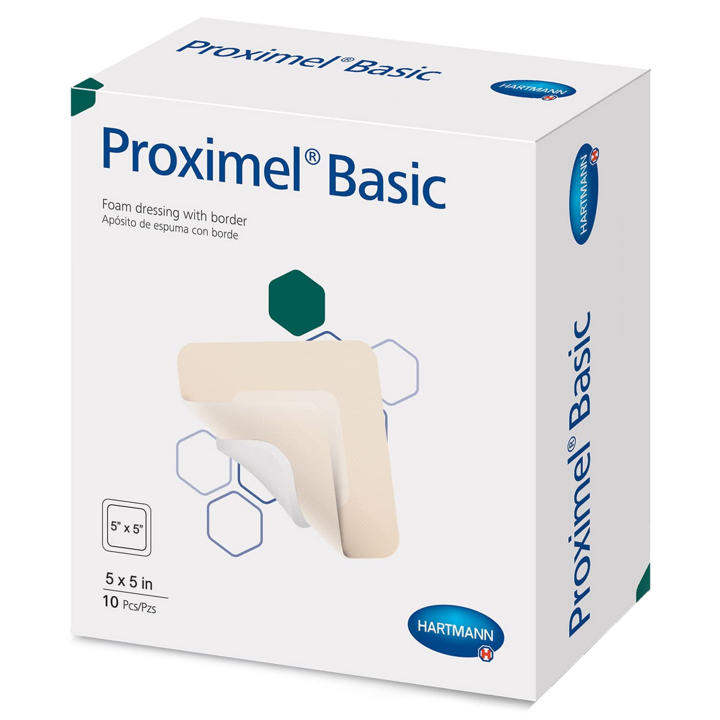Proximel Basic Bordered Three-Layer Acrylate Foam Dressing, 5 X 5 Inch - Case Of 60 - Image 1