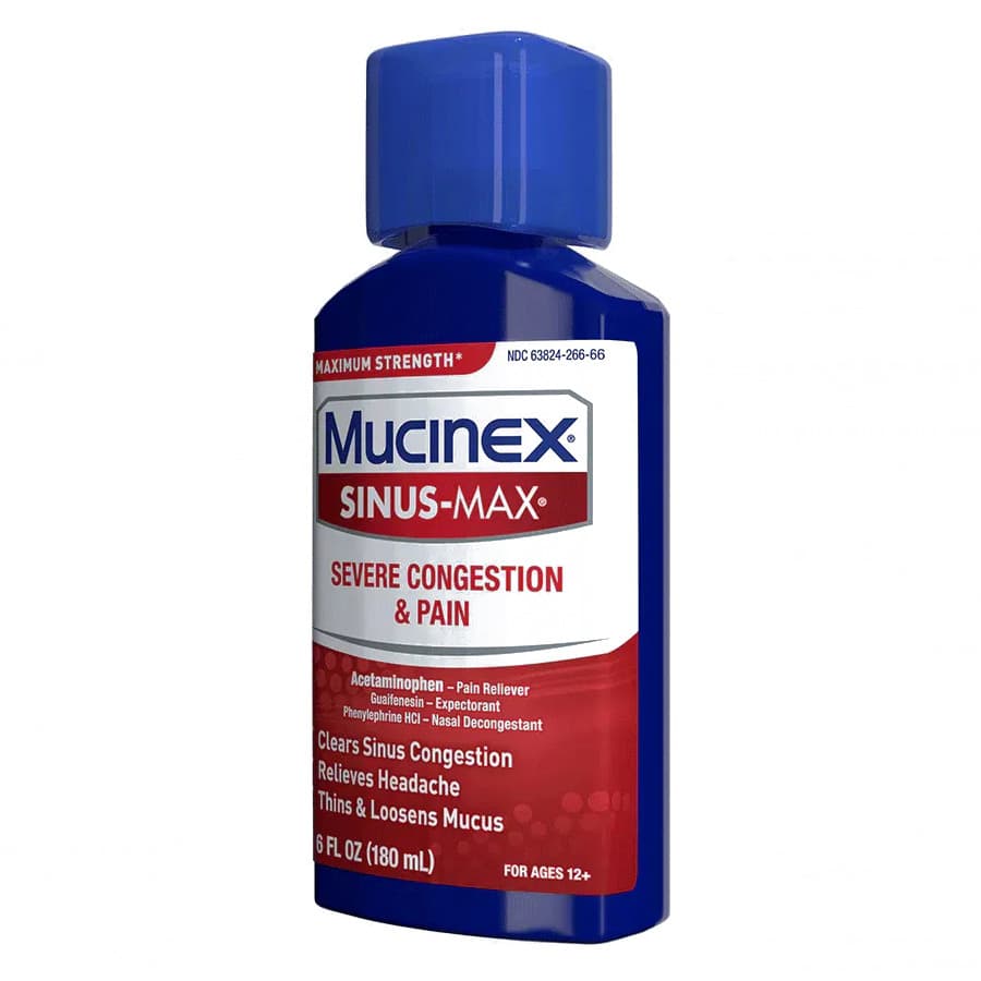 Mucinex Sinus-Max Max Strength Severe Congestion & Pain Liquid, 650 mg, 6 oz - Each - Image 3