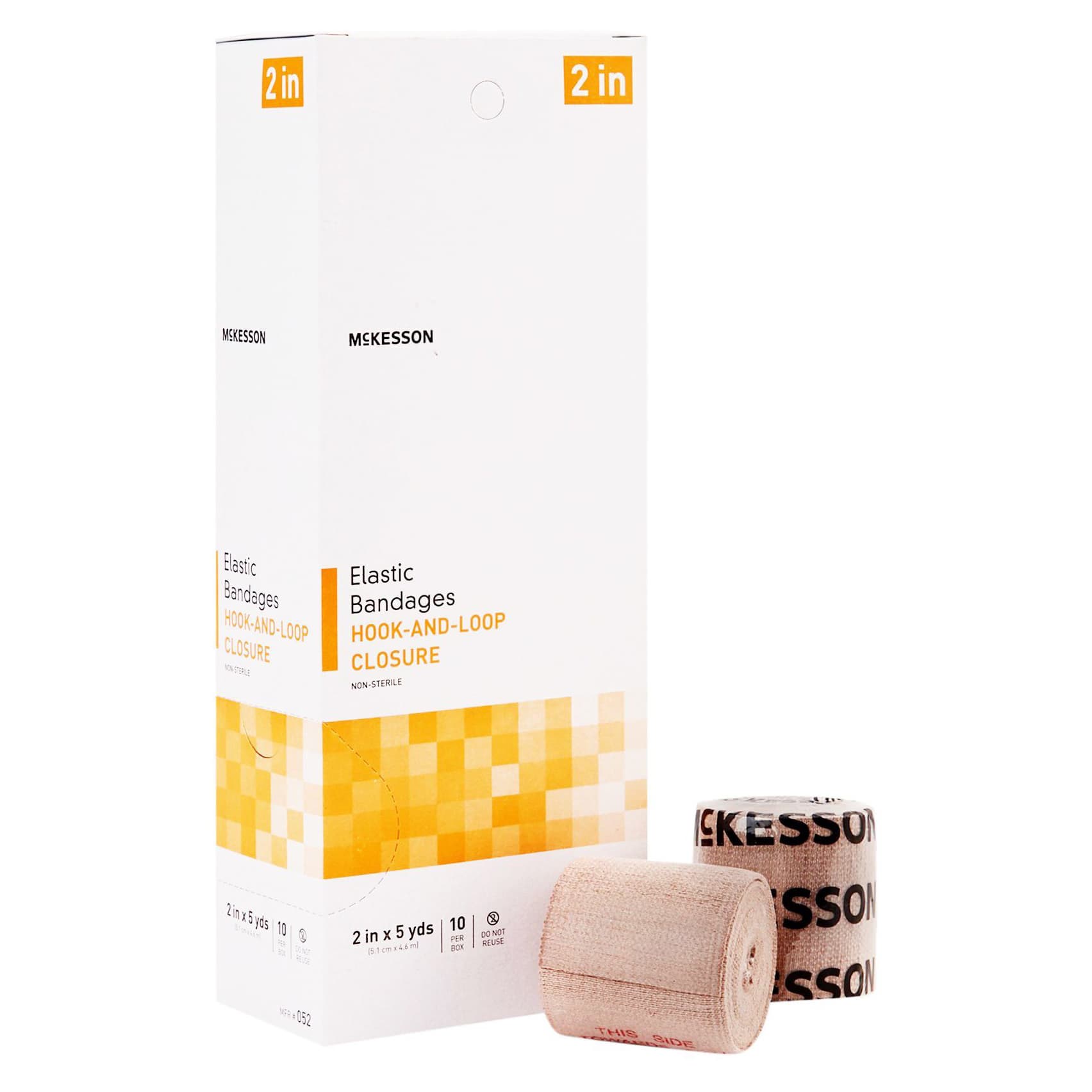 Mckesson Elastic Bandage 2 Inch x 5 Yard, Hook and Loop Closure, NonSterile - Box of 10 - Image 1