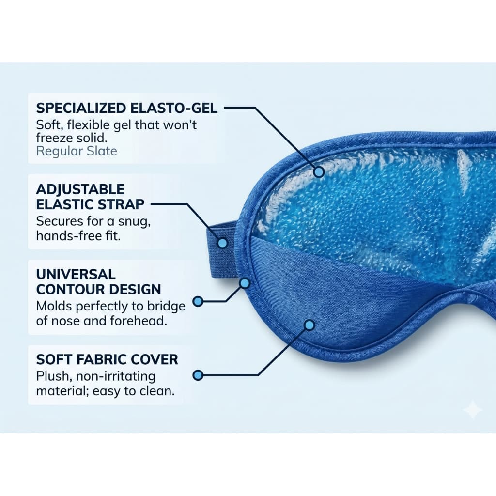 Elasto Gel Re-Usable Hot and Cold Sinus Mask, 3" x 8-1/2" - Image 3