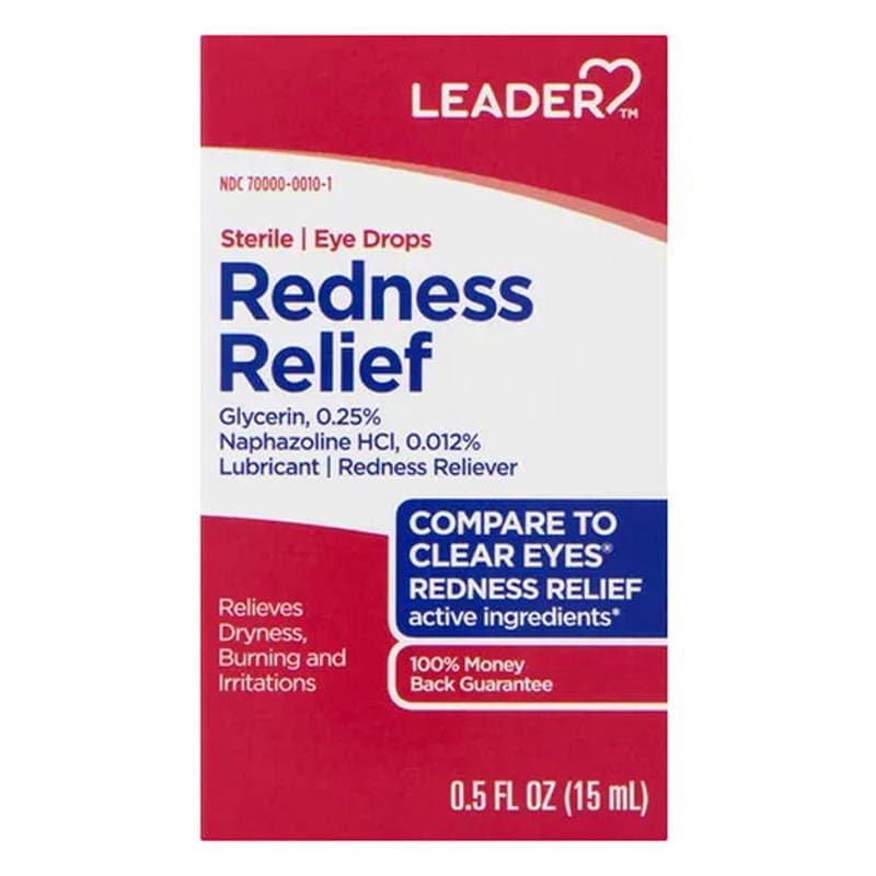 Leader Redness Relief Eye Drops, 0.5 oz - Each