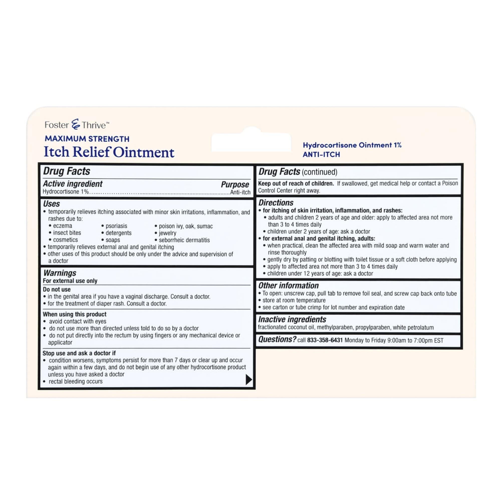 Foster and Thrive 1% Maximum Strength Itch Relief Ointment, 1 oz - Each - Image 2