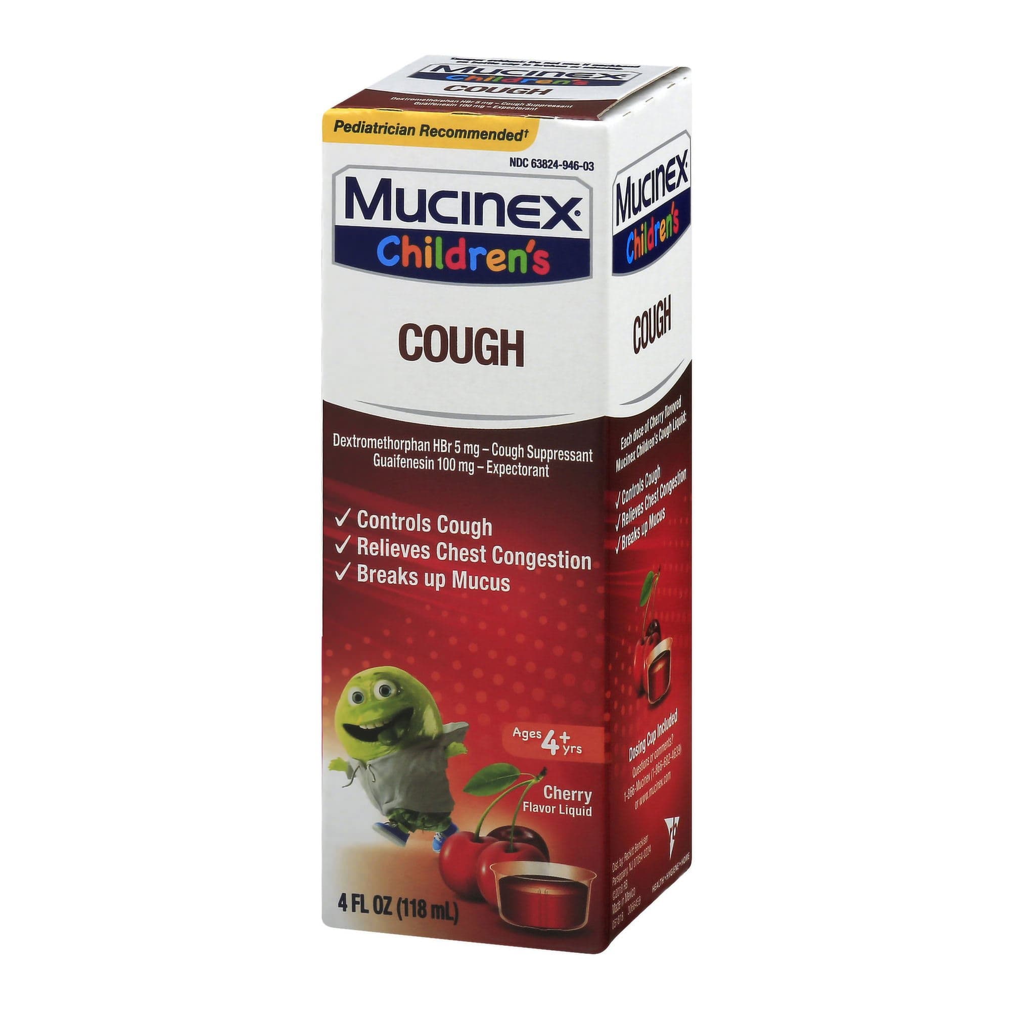 Mucinex Children's Cough Liquid, Cherry Flavor, 4 oz - Each - Image 3