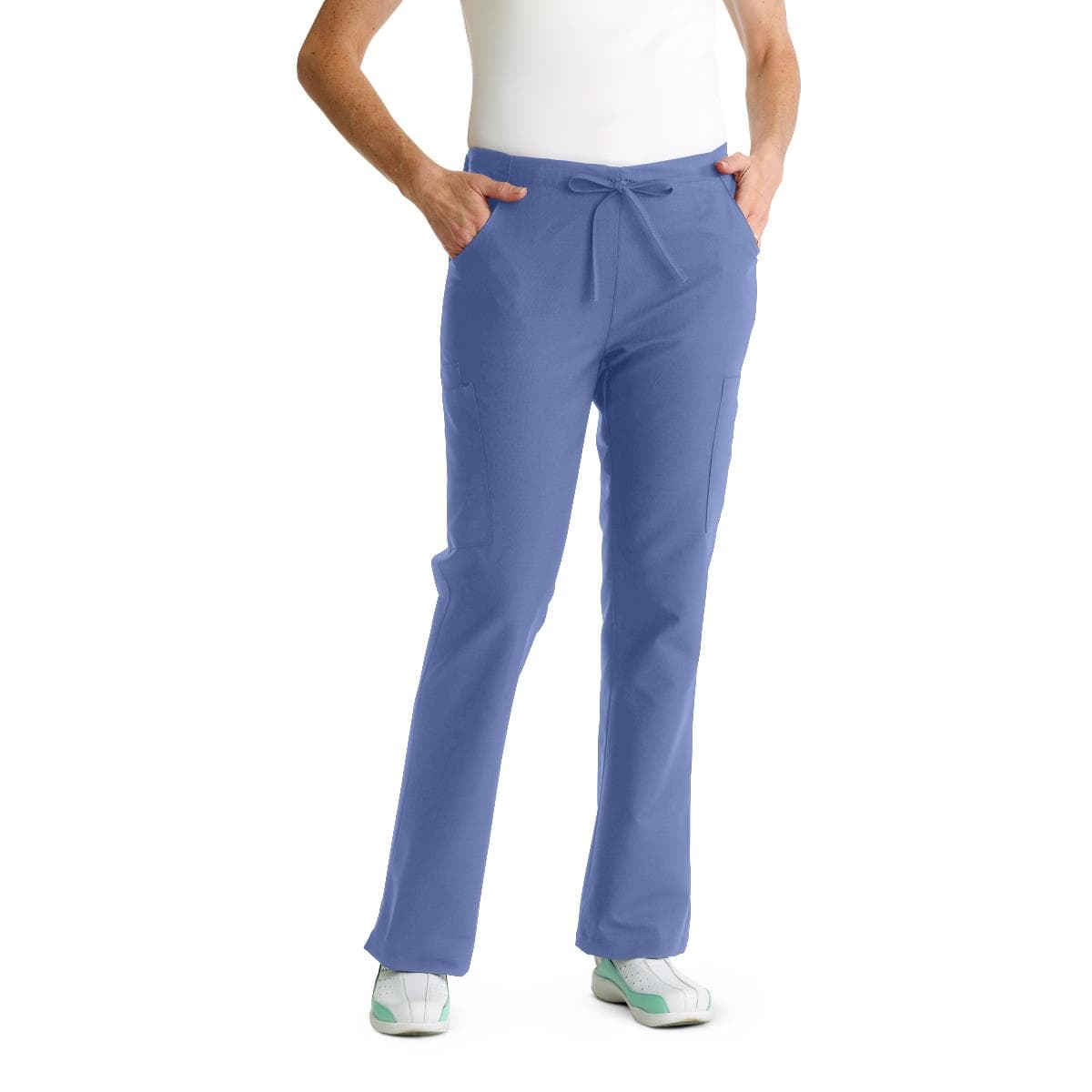 Medline ComfortEase Women's Modern Fit Regular Inseam Cargo Scrub Pant, Ceil Blue, 3XLarge - Each - Image 1