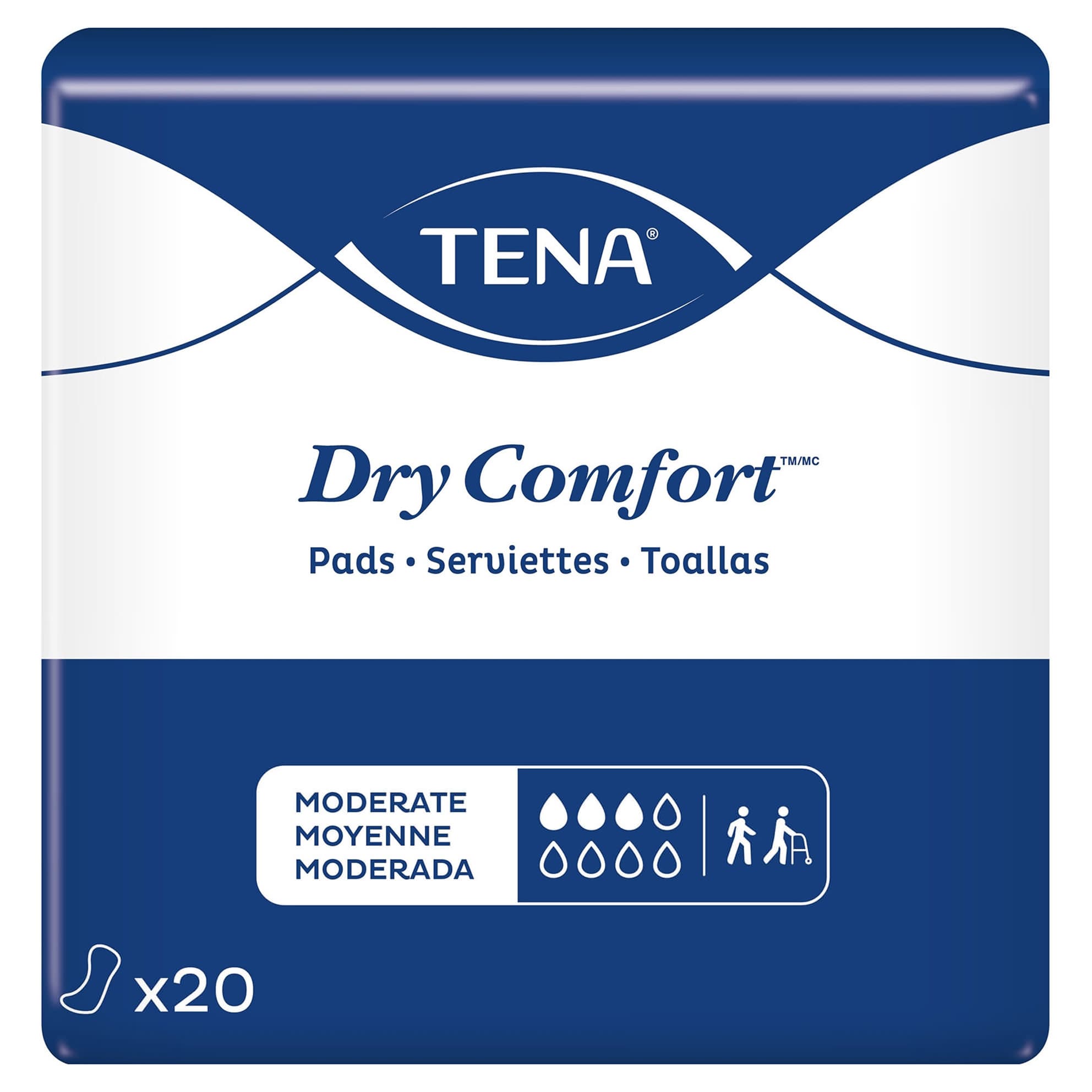 Tena Dry Comfort Pads, Moderate Absorbency