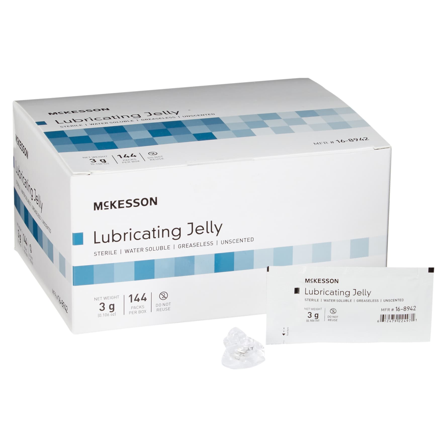 McKesson Lubricating Jelly, 3 Gram, Individual Packet - Box of 144 - Image 1