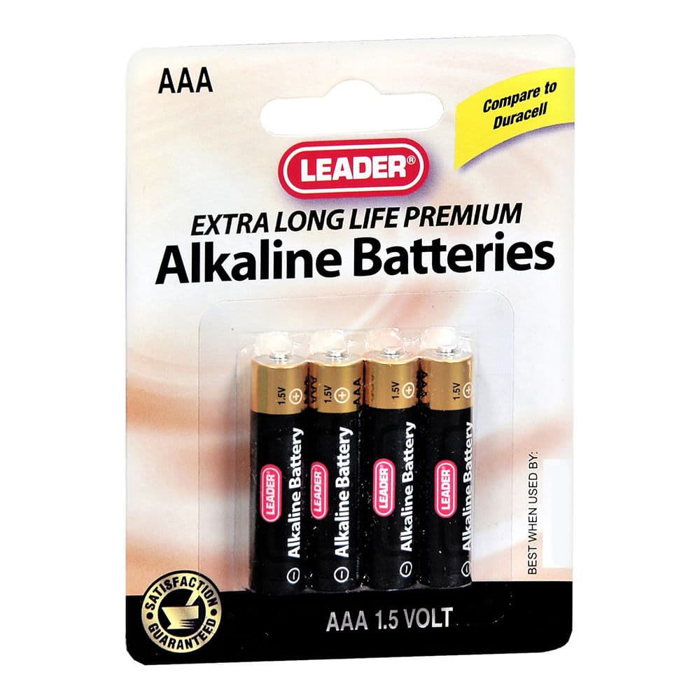 Leader Batteries, Alkaline Aaa, 1.5 Volt - Pack of 4