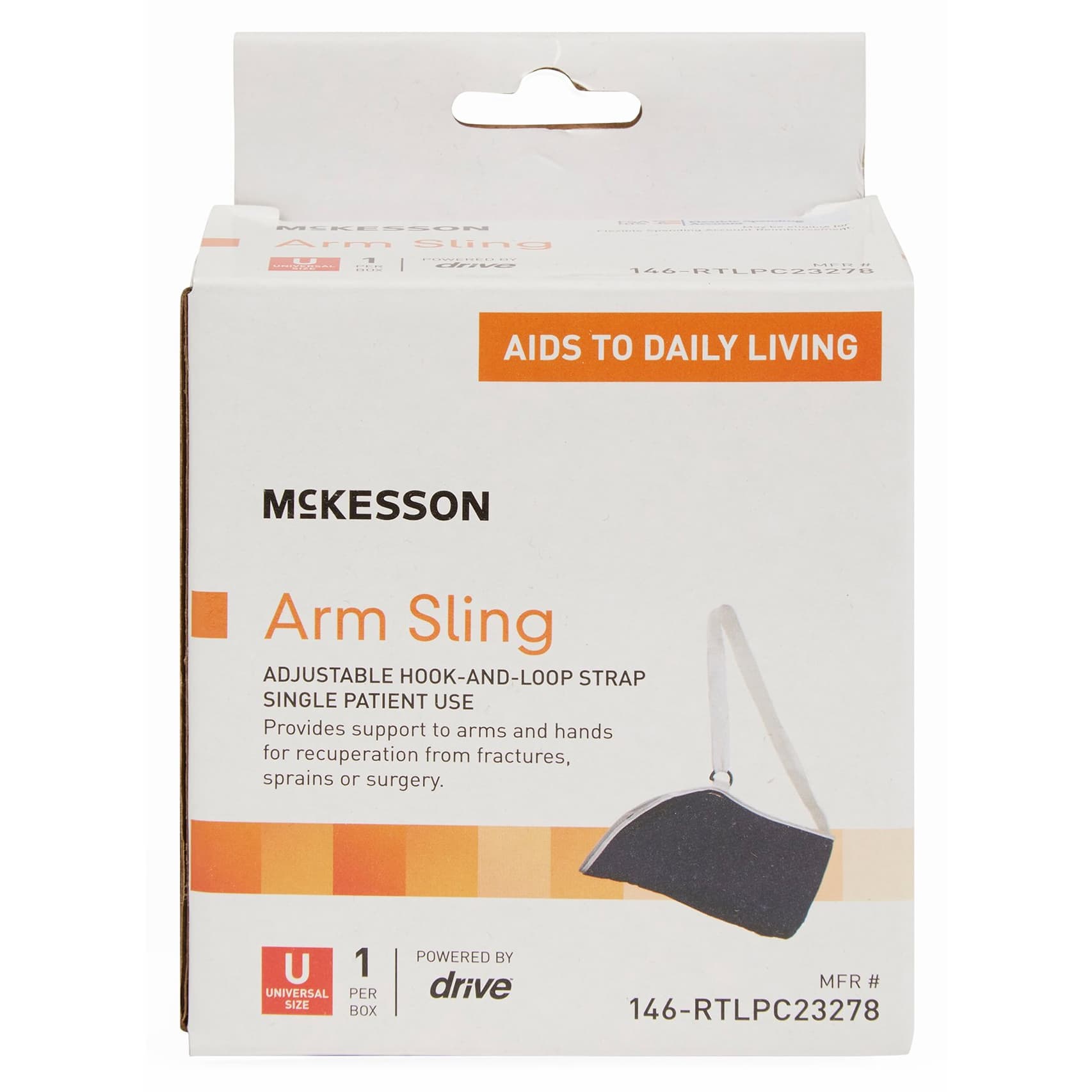 McKesson Hook and Loop Strap Arm Sling, One Size Fits Most - Image 1