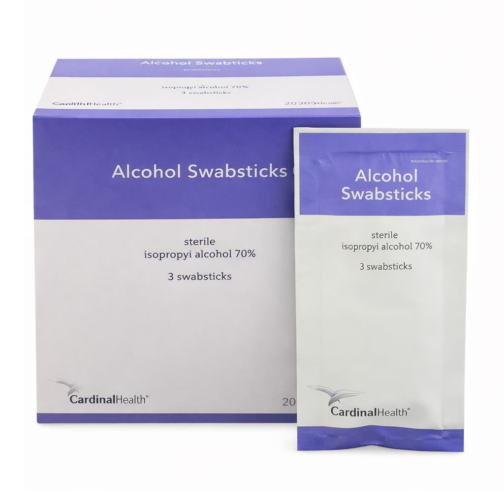 Cardinal Health 70% Isopropyl Alcohol Swabstick, Single - Box of 50 - Image 1