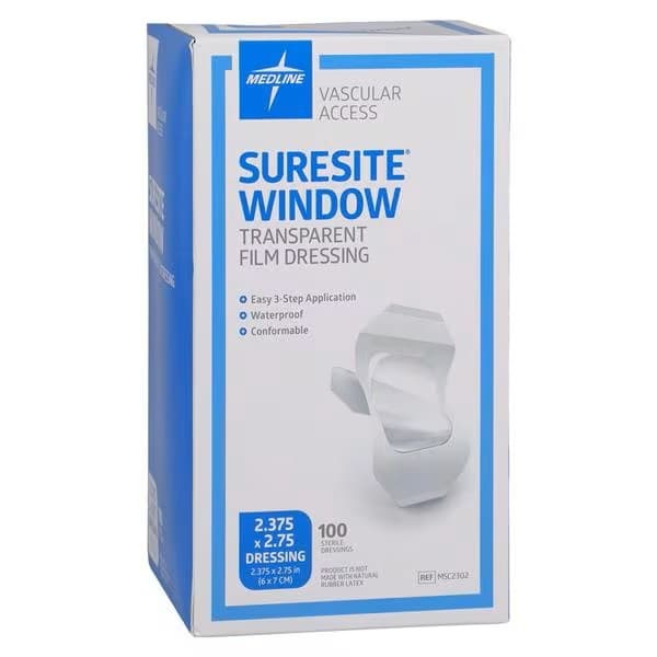 Suresite Transparent Window Film Dressing, 2.375 x 2.75 Inch - Box of 100 - Image 1