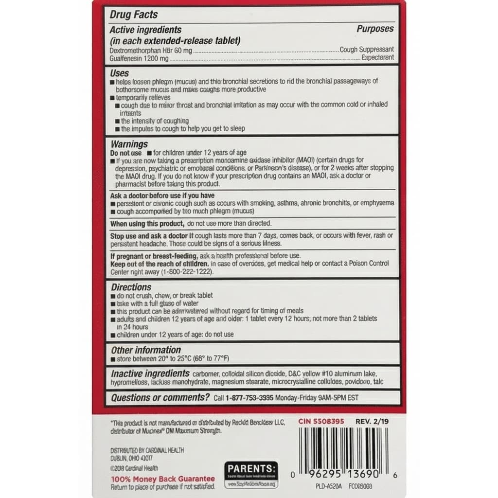 Leader Mucus Relief, DM, Maximum Strength, Extended-Release Tablets - 60 Count - Image 2