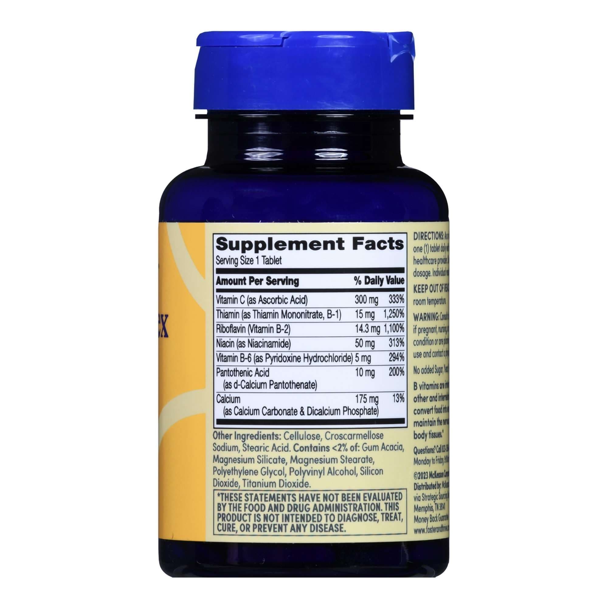 Foster & Thrive Vitamin B and Ascorbic Acid Multivitamin Tablets - Bottle of 100 - Image 2