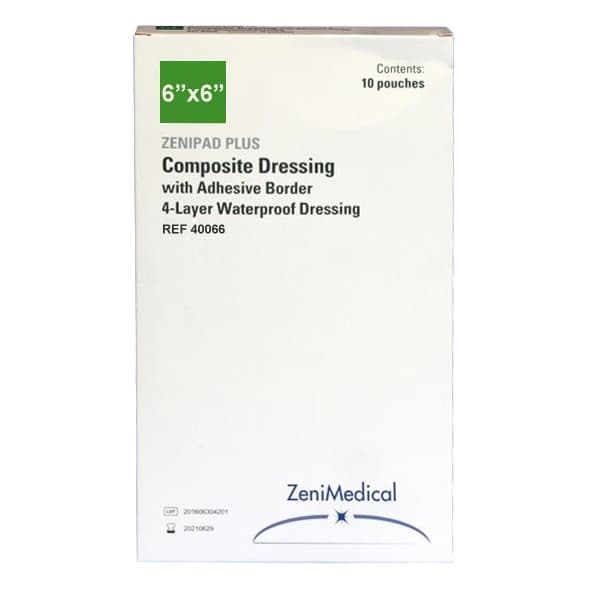 ZeniPad Plus Composite Wound Dressing, 6 x 6 Inch - Box of 10 - Image 1