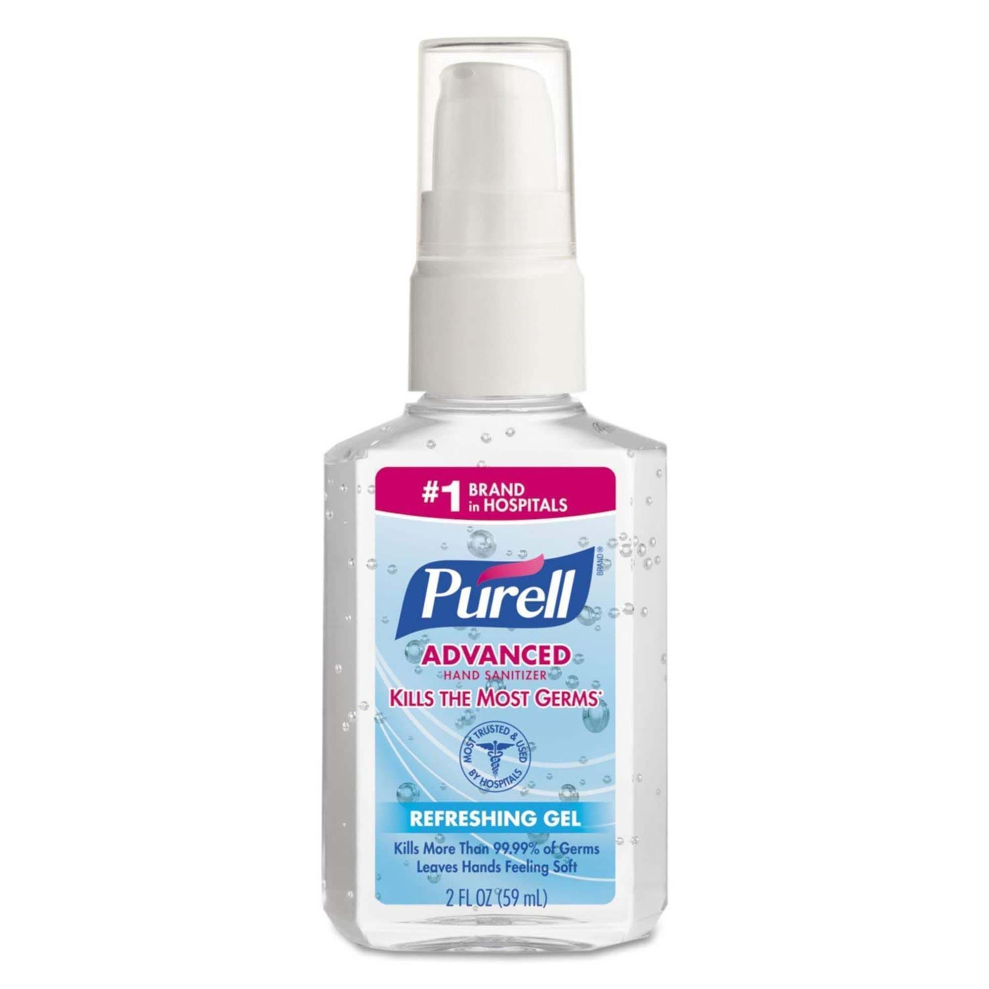 Purell Advanced Hand Sanitizer Gel, Pump Bottle, 2 oz - Case of 24 - Image 1
