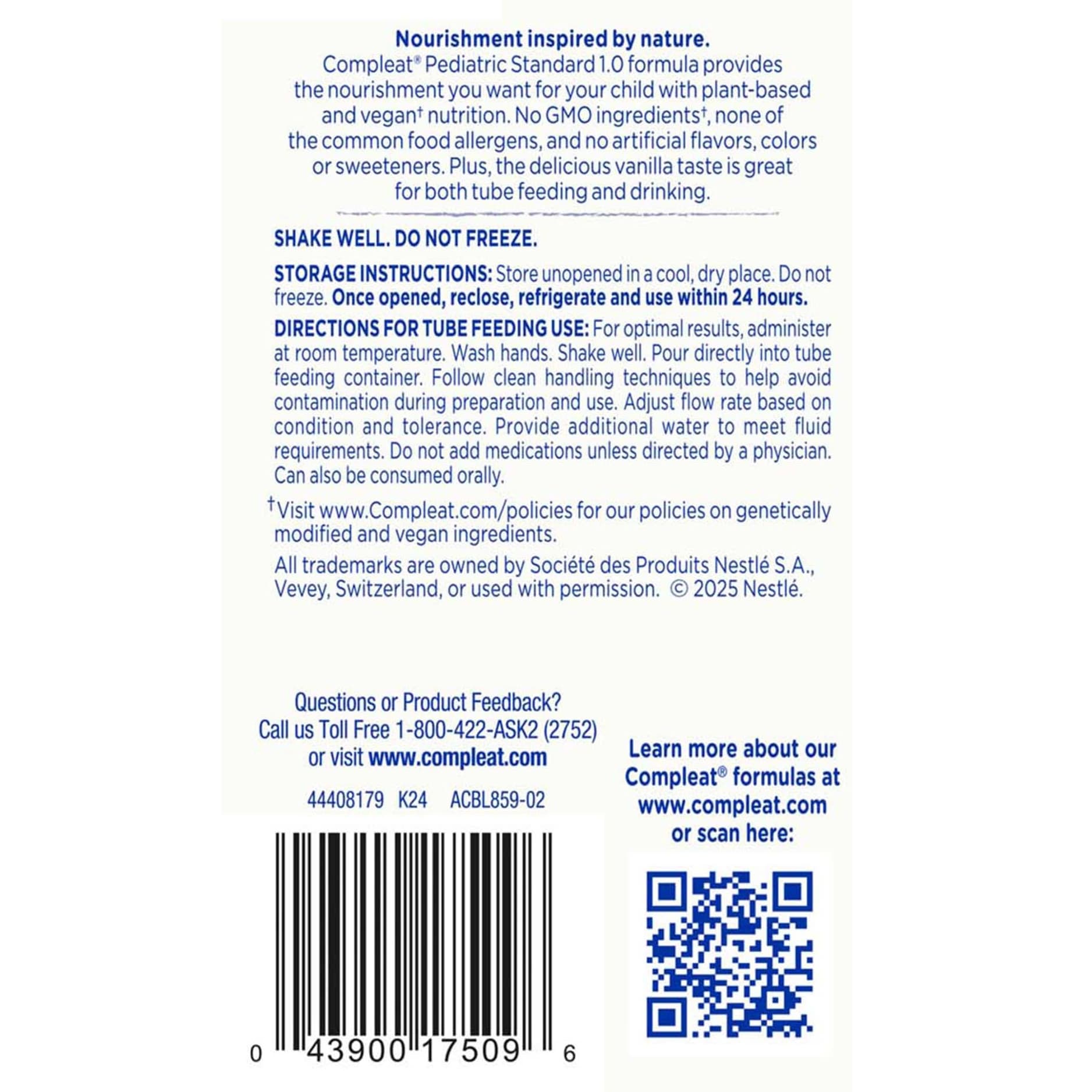 Compleat Pediatric Standard 1.0 Plant-Based Tube Feeding Formula - Image 3