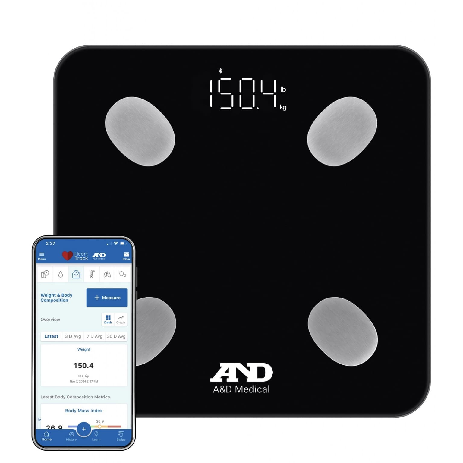 A&D Medical Bluetooth Body Composition Scale - Each - Image 1