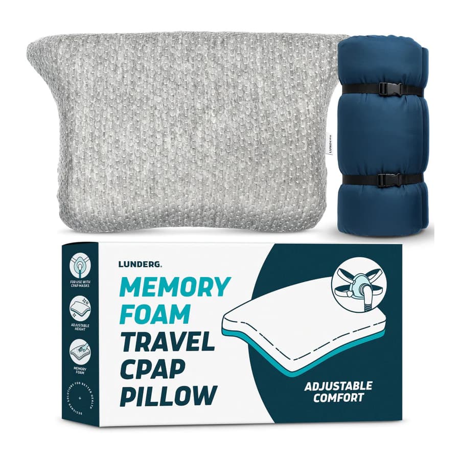 Lunderg Memory Foam Travel-Size CPAP Pillow for Side & Back Sleepers - Image 1
