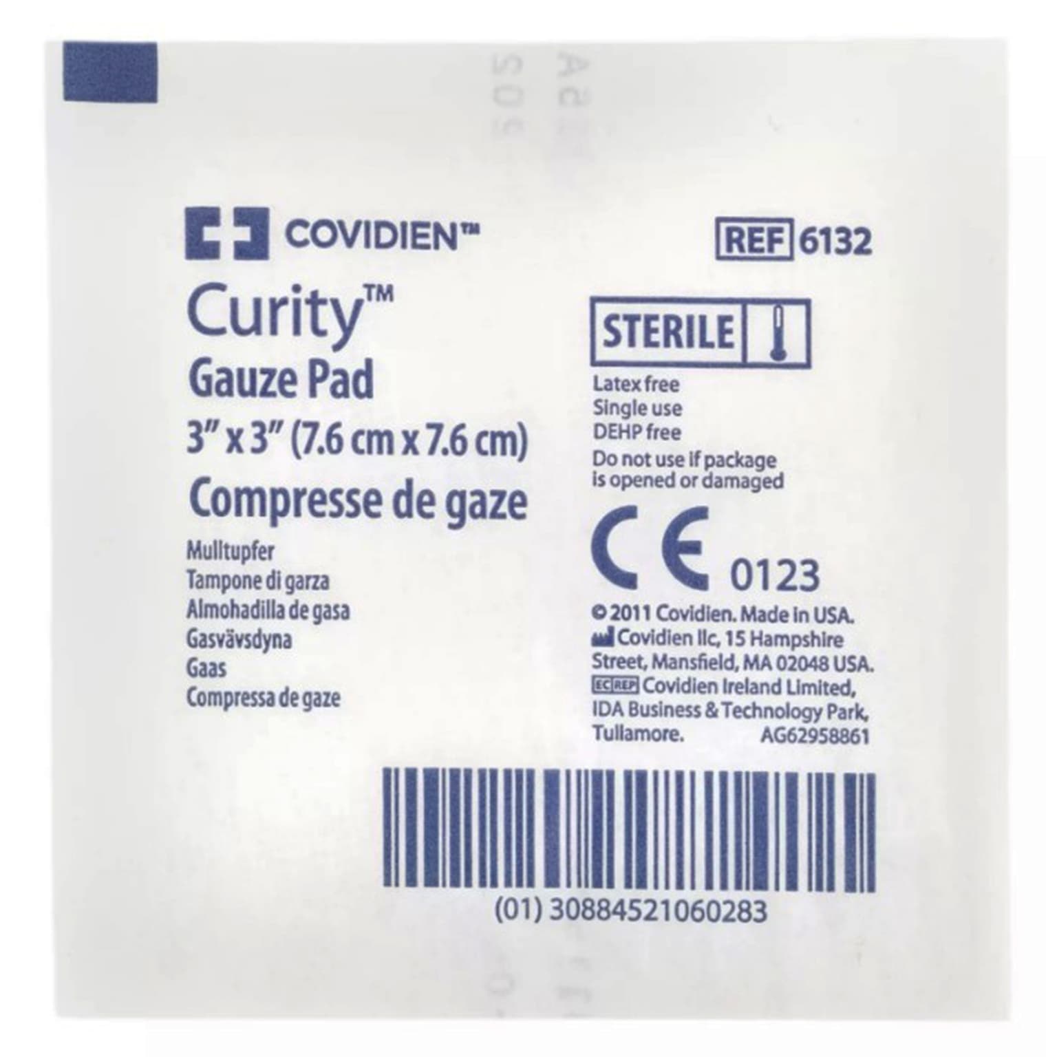 Covidien Curity 12-Ply Sterile Gauze Sponge Pads, 3 x 3 Inch - Each - Image 1