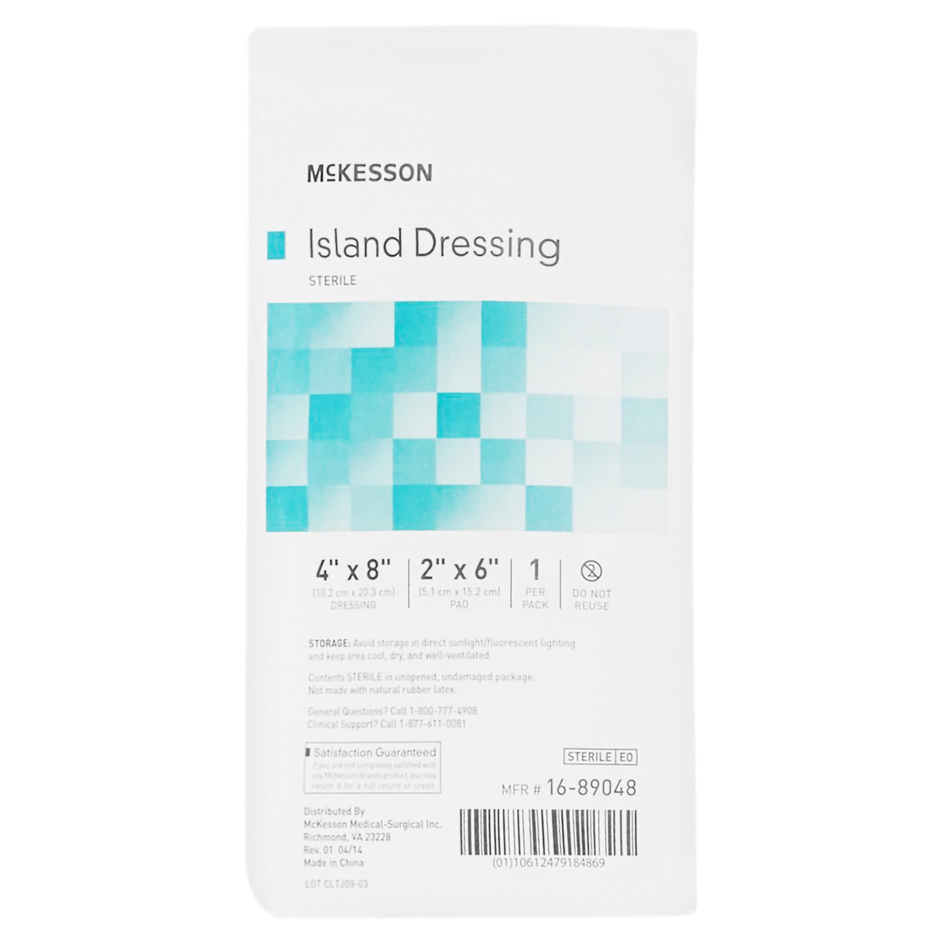 McKesson Adhesive Rectangle Island Dressing, 4 x 8 Inch - Image 1