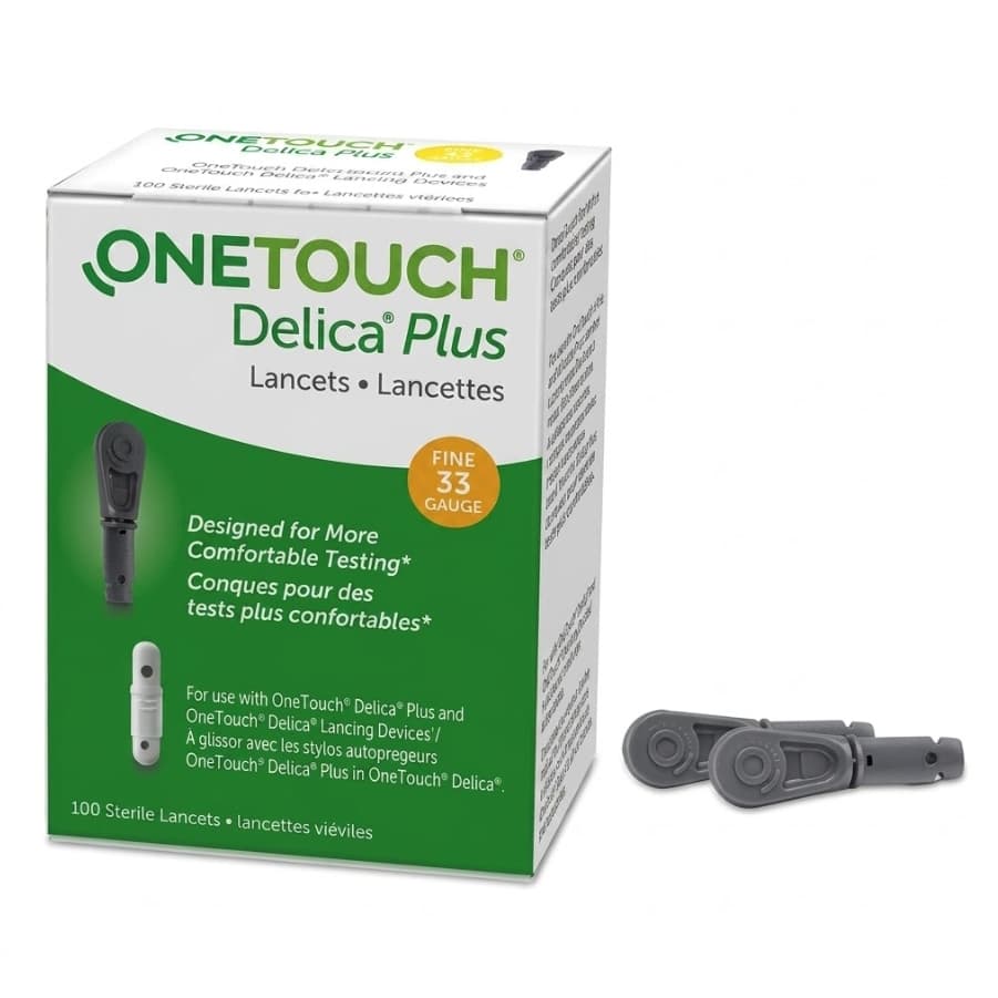 Lifescan OneTouch Delica Plus Phlebotomy Lancet, 33 Gauze - Box of 100 - Image 1