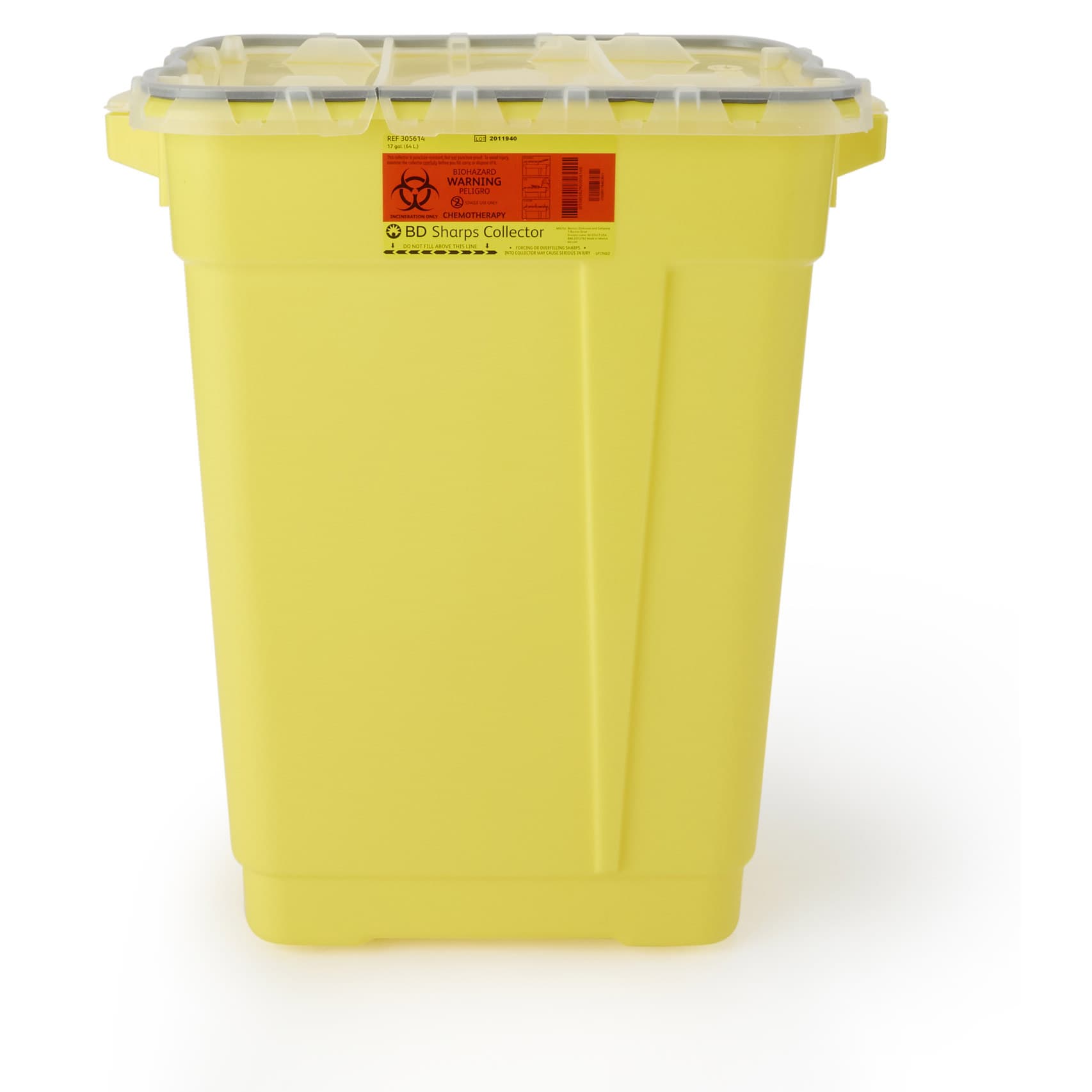 BD Chemotherapy Collectors, Yellow, 17 Gallon, Hinged Top - Each - Image 1