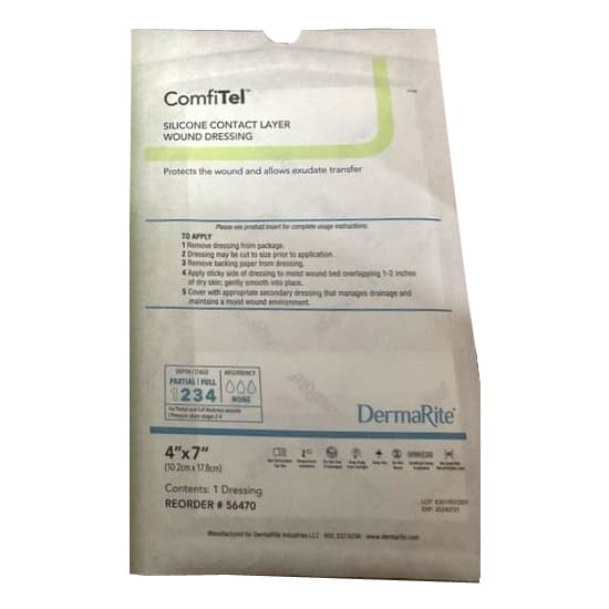ComfiTel Silicone Contact Layer Dressing, 4 x 7 Inch - Each - Image 1