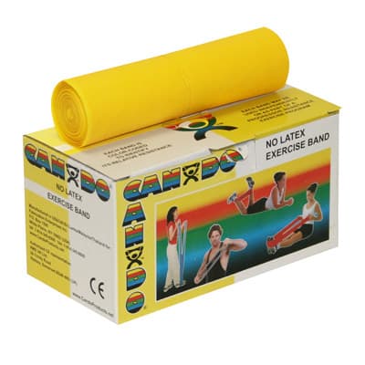 CanDo Latex Free Exercise Band, 6 yard Roll, Yellow, Extra-light - Image 1