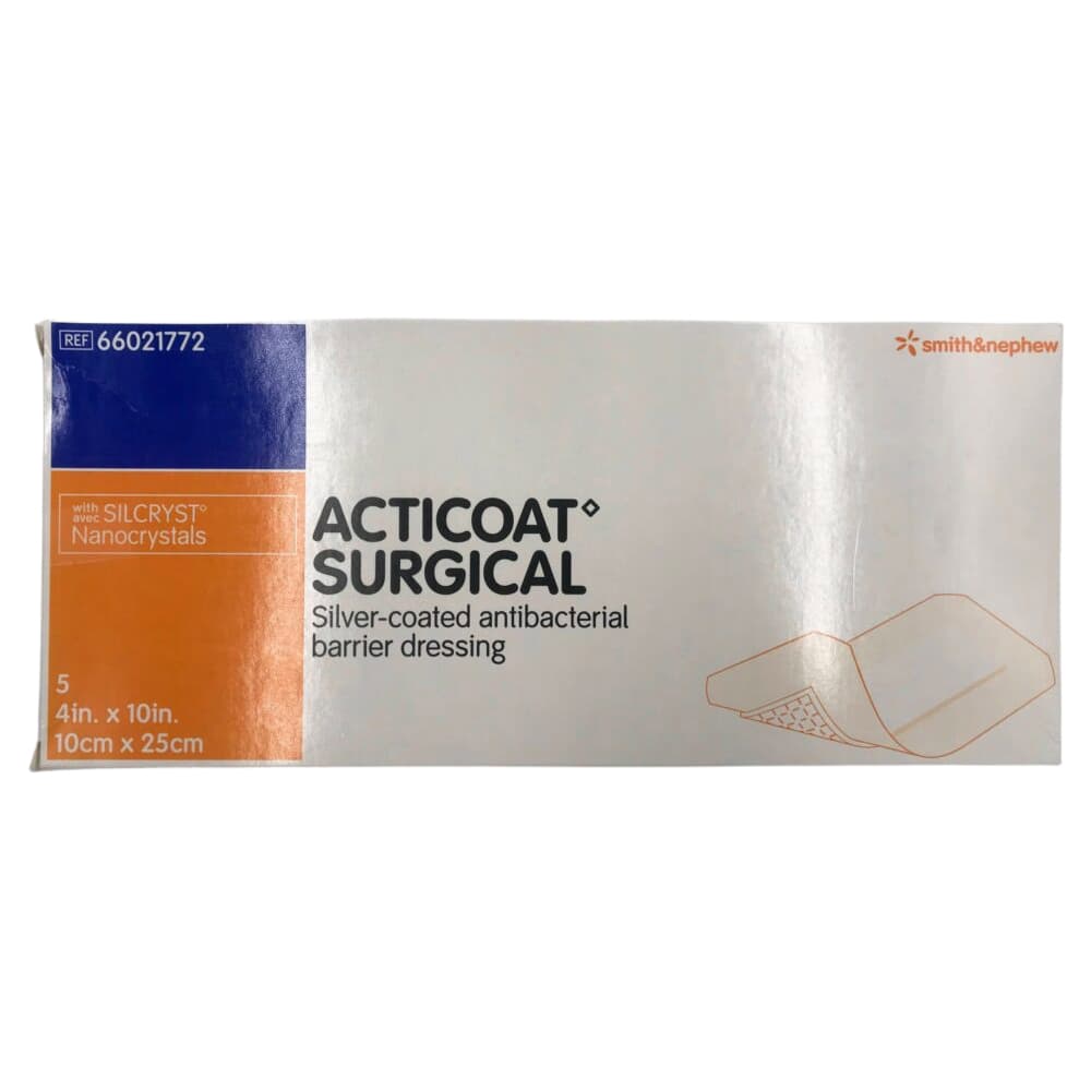 Acticoat Silver Foam Dressing, 4 x 10 Inch - Box of 5 - Image 1
