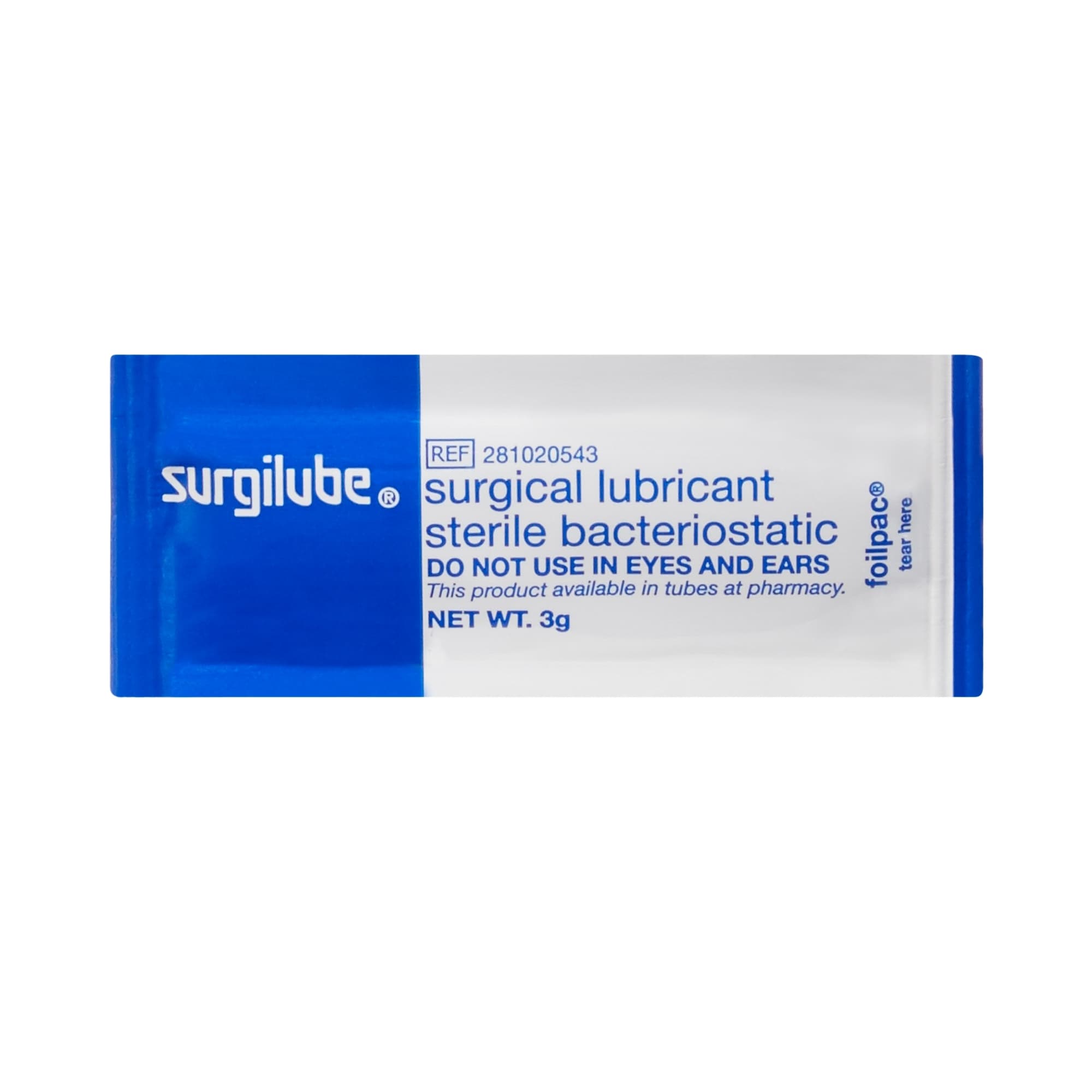 Surgilube Carbomer Free Lubricating Jelly, Foilpac, 3 Gram - Each - Image 1