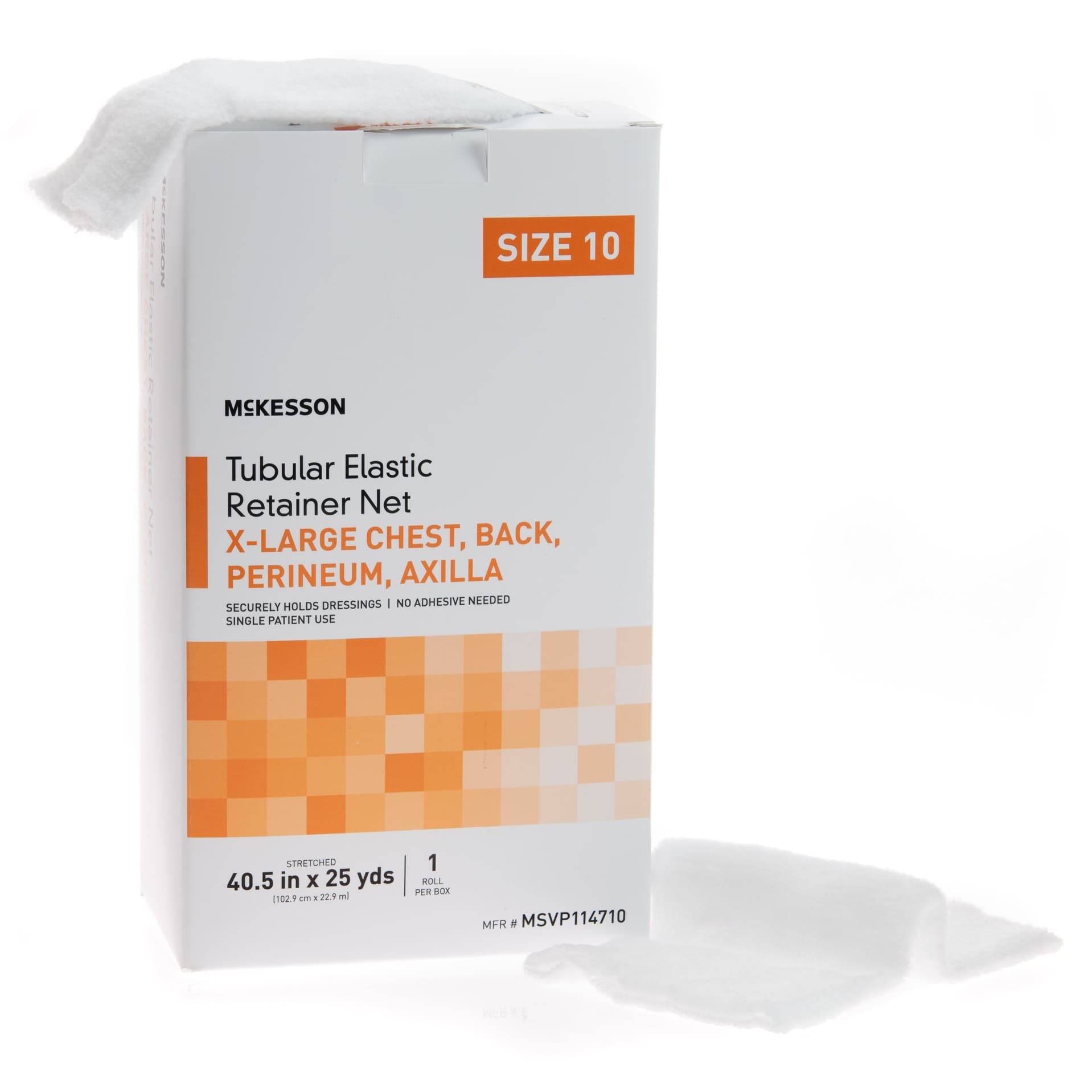 McKesson Elastic Net Retainer Dressing, 40-1/2 Inch x 25 Yard, Size 10, X-Large - Box of 1 - Image 1