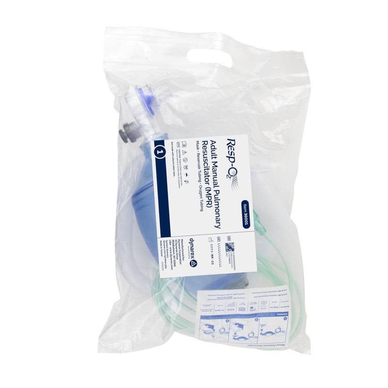 Dynarex Manual Pulmonary Resuscitator With Mask, Adult, Reservoir Tube - Each - Image 1