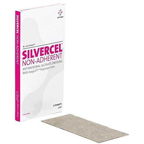 Silvercel Non-Adherent Antimicrobial Alginate Dressing, 4" x 8" - Image 1