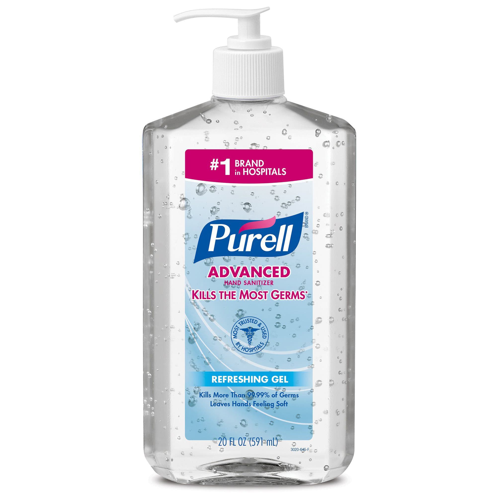 Purell Advanced Hand Sanitizer Gel, Pump Bottle, 20 oz - Image 1