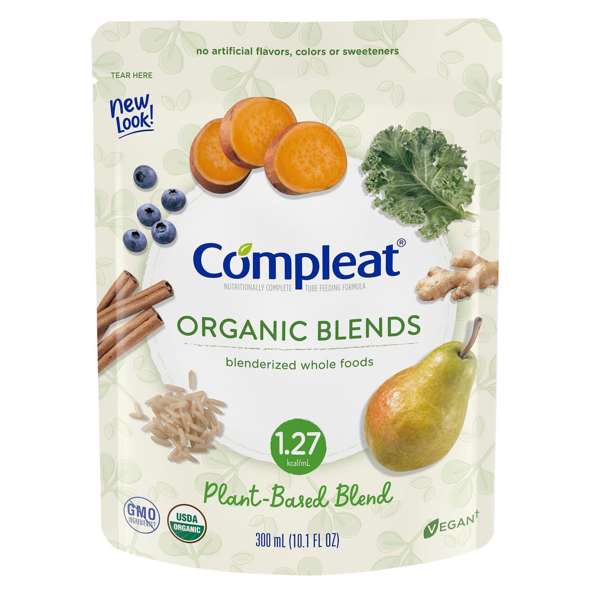 Compleat Organic Blends Tube Feeding Formula, Plant-Based Blend, 10.1 oz. - Case of 24 - Image 1