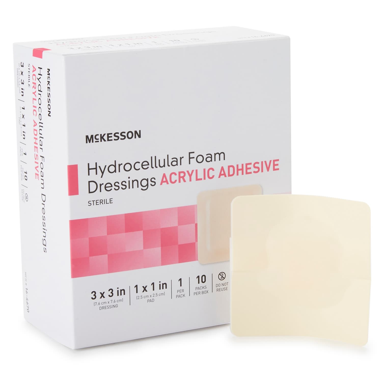McKesson Foam Dressing Film Backing Tan Square Sterile - Image 1