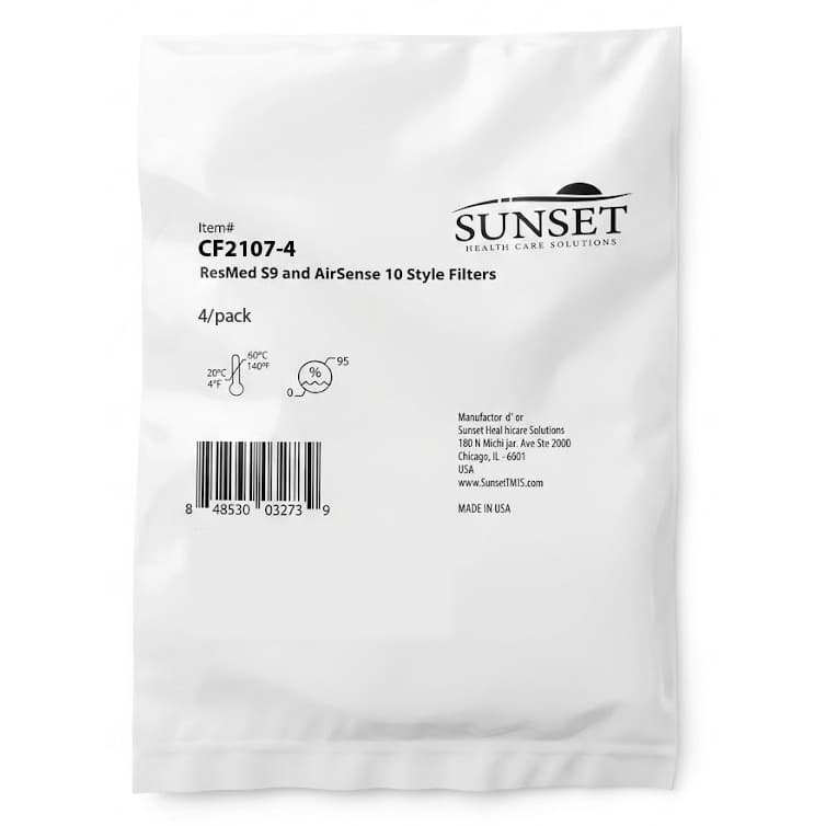 Sunset Healthcare Disposable CPAP Filter for S9 and AirSense 10, 2-1/4 x 1-3/8 Inch - Pack of 4 - Image 1