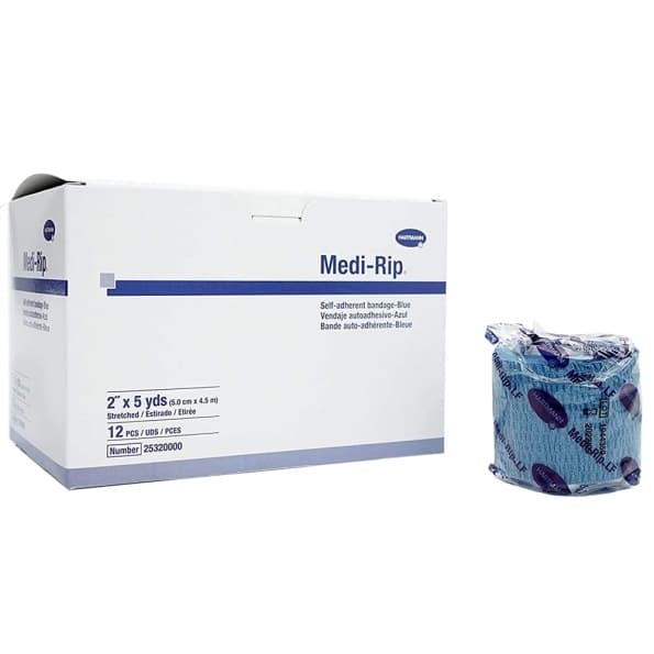 Medi-Rip Cohesive Blue Bandage, 2 Inch x 5 Yard - Case of 96 - Image 1