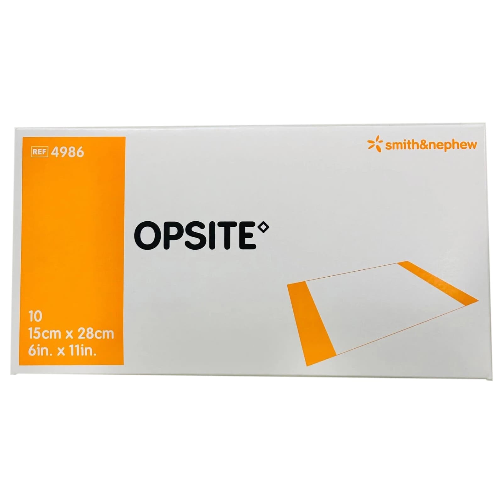 Opsite Transparent Film Dressing, 11 x 6 Inch - Box of 10 - Image 1