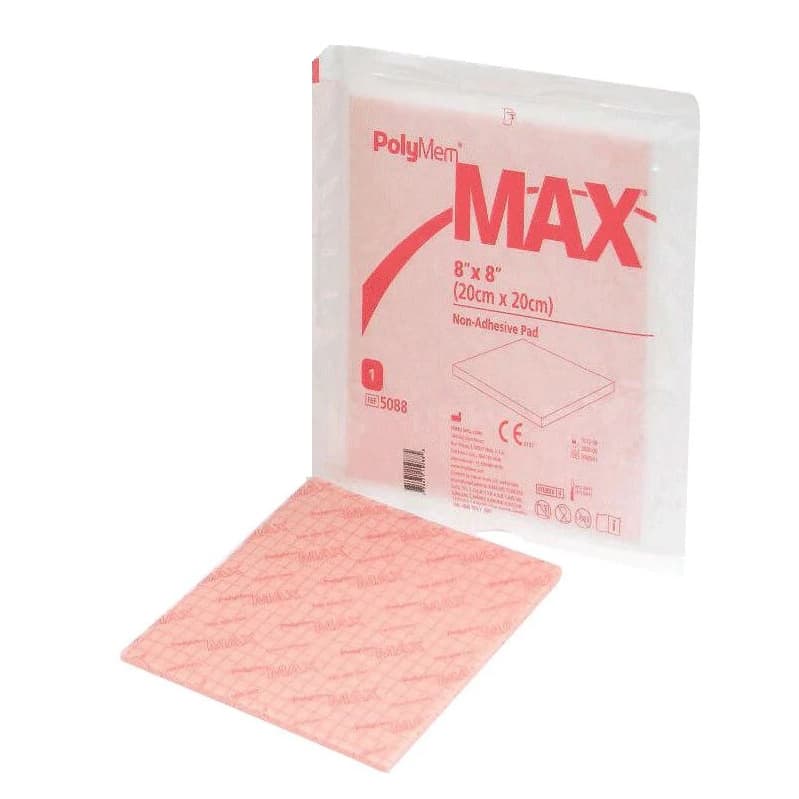 PolyMem MAX Non-Adhesive Foam Pad Dressing, 8 x 8 Inch - Each - Image 1