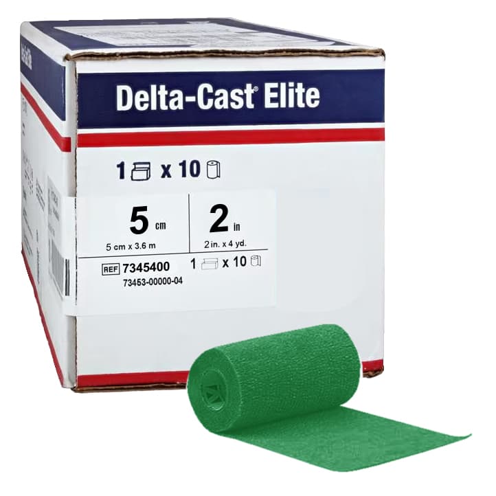Delta-Cast Elite Polyester Cast Tape, Green, 2 Inch x 12 Feet - Box of 10 - Image 1