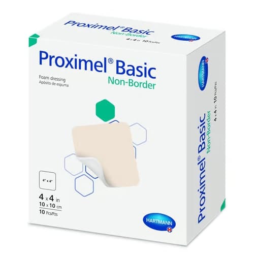 Proximel Basic Non-Border Two-Layer Polyurethane Foam Dressing, 4 X 4 Inch - Box Of 10 - Image 1