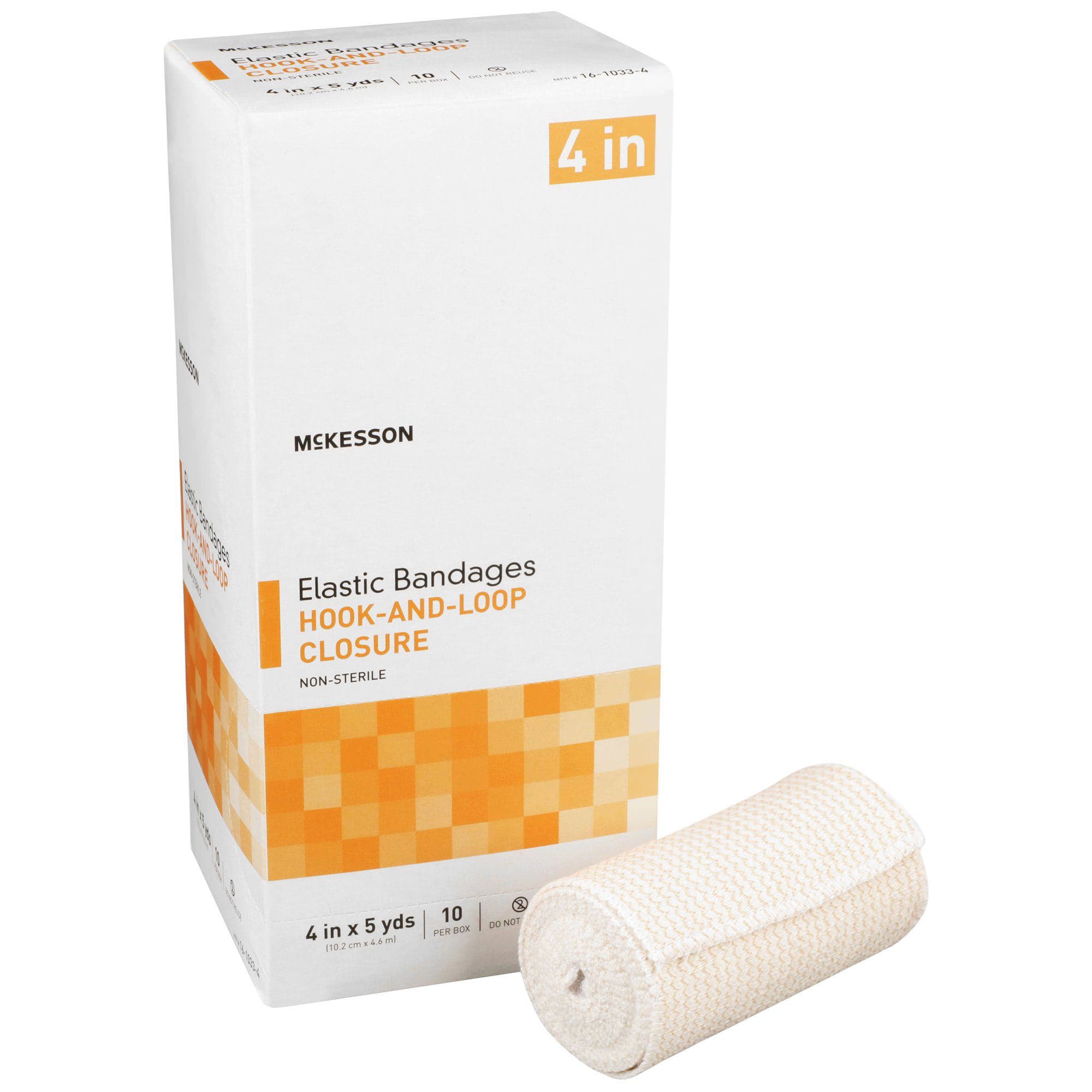 Mckesson Elastic Bandage 4 Inch x 5 Yard, Hook n Loop Closure, NonSterile - Each - Image 1